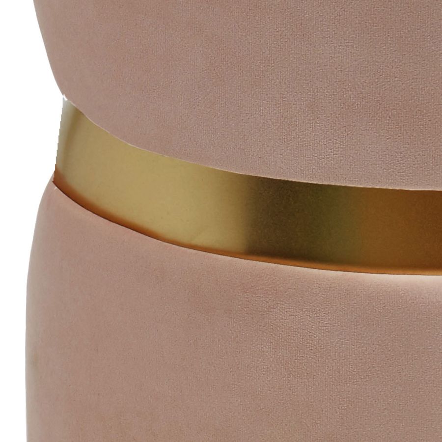 Violet Round Ottoman in Blush Pink and Aged Gold 402-507PK