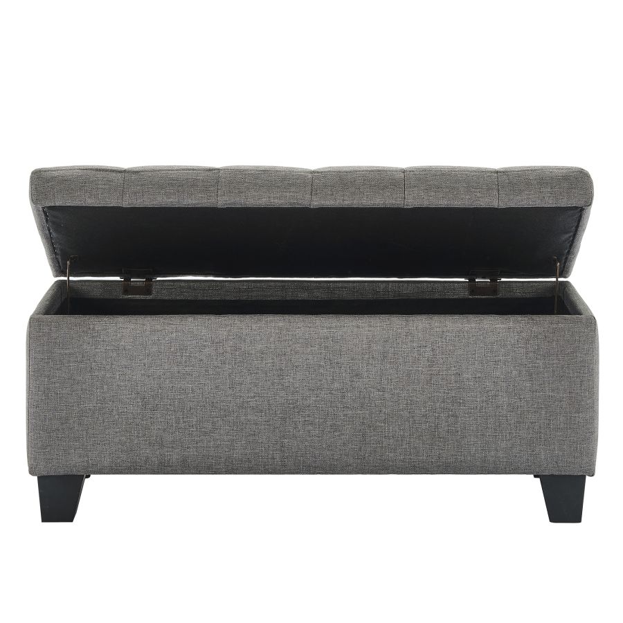 Lila Rectangular Storage Ottoman in Grey 402-777GY