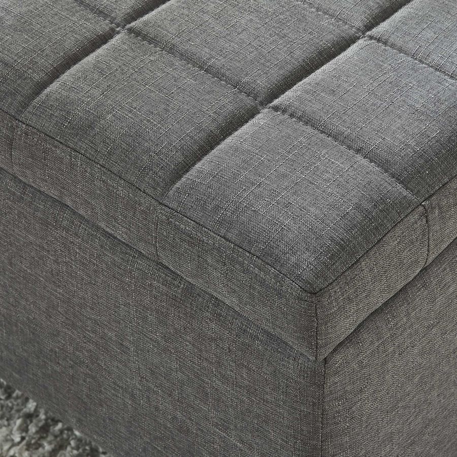Lila Rectangular Storage Ottoman in Grey 402-777GY