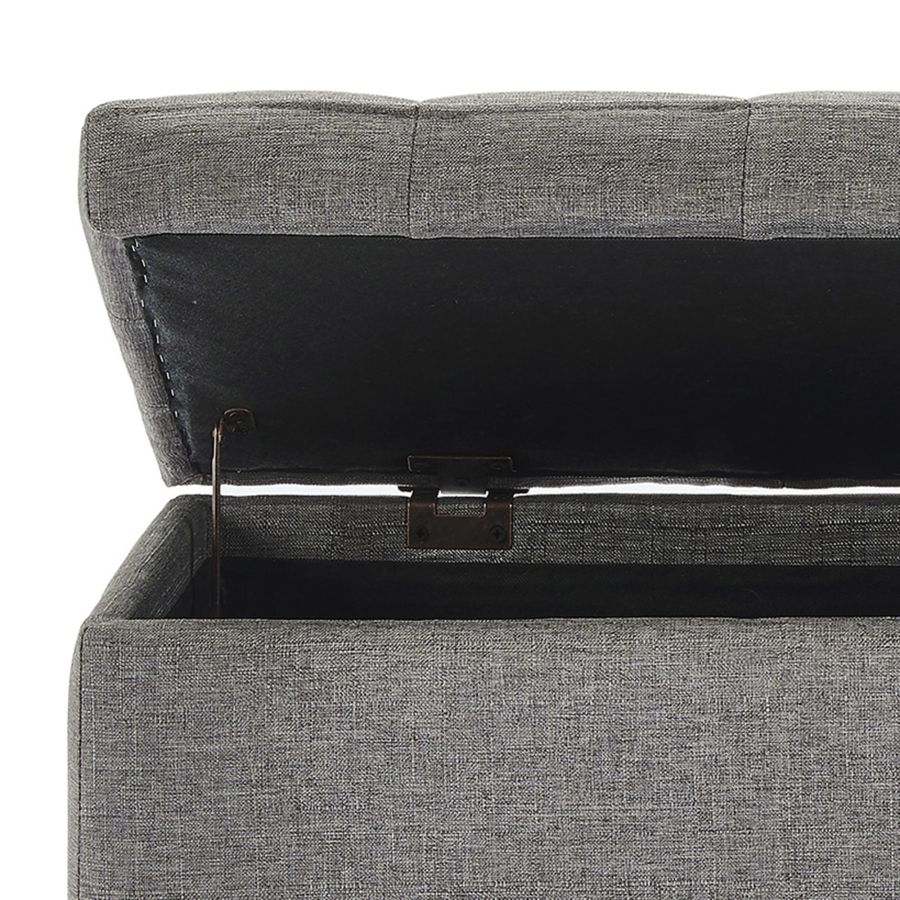 Lila Rectangular Storage Ottoman in Grey 402-777GY