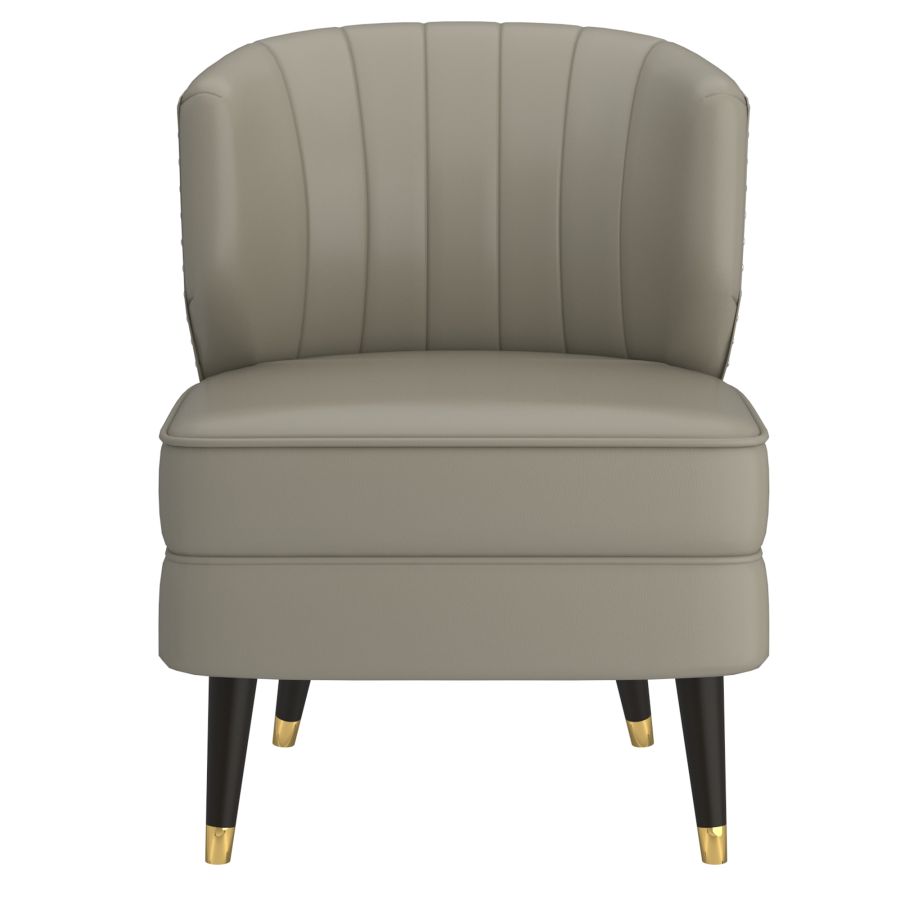 Kyrie Accent Chair in Grey-Beige and Espresso 403-587GB