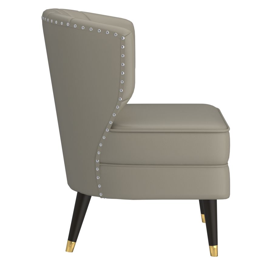 Kyrie Accent Chair in Grey-Beige and Espresso 403-587GB