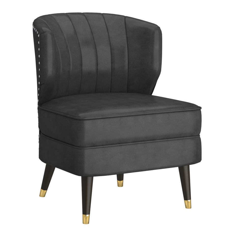 Kyrie Accent Chair in Grey and Espresso 403-587GY