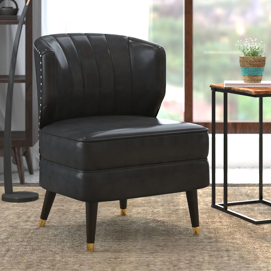 Kyrie Accent Chair in Grey and Espresso 403-587GY
