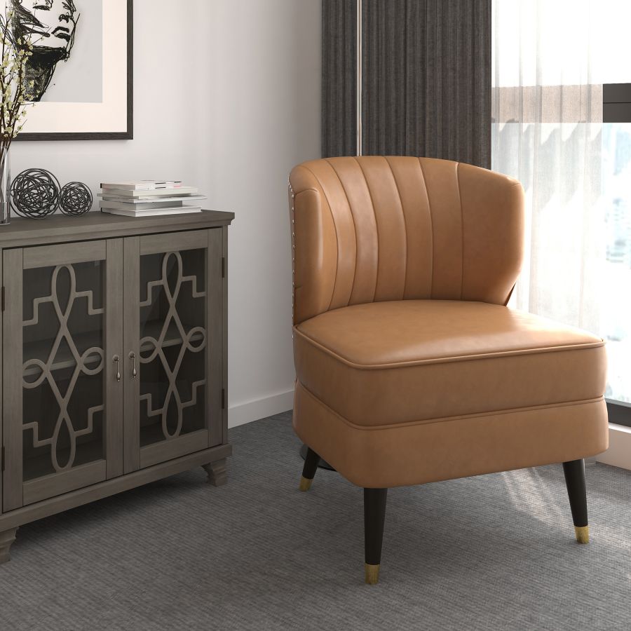 Kyrie Accent Chair in Saddle and Espresso 403-587SD