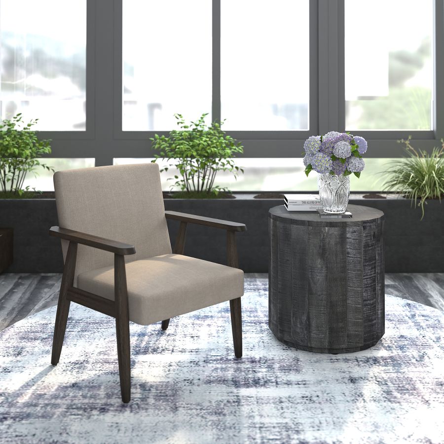 Huxly Accent Chair in Beige and Weathered Brown 403-588BG