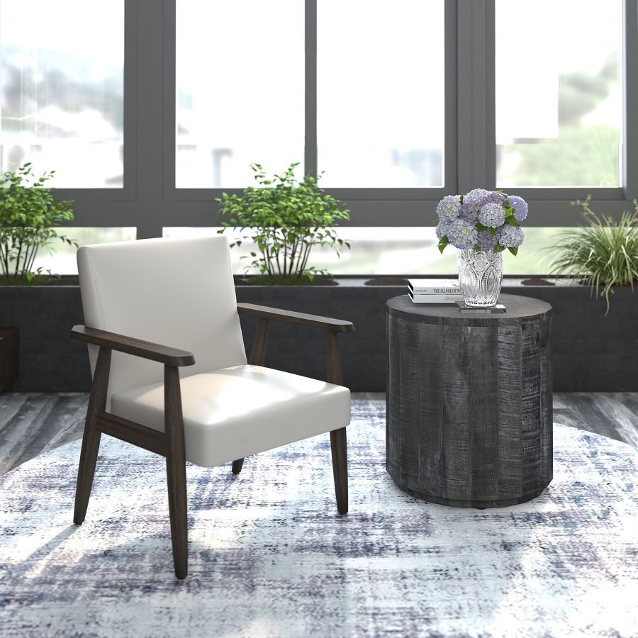 Wilder Accent Chair in Grey-Beige and Weathered Brown 403-589GB