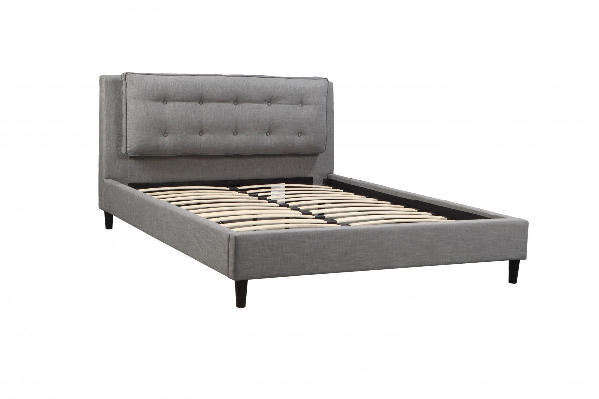 Tufted Upholstered Platform Bed Grey ZX-363 GR