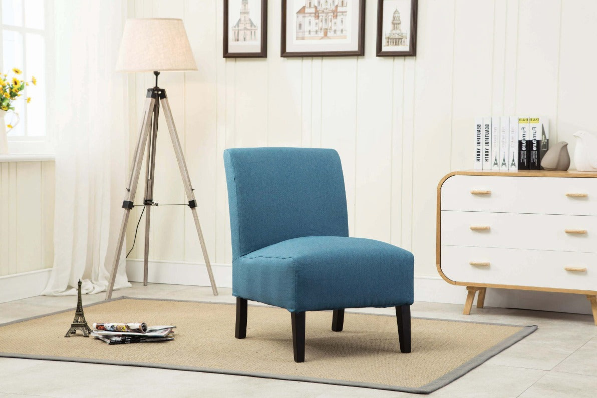Accent Chair Blue Fabric 453FS-BL