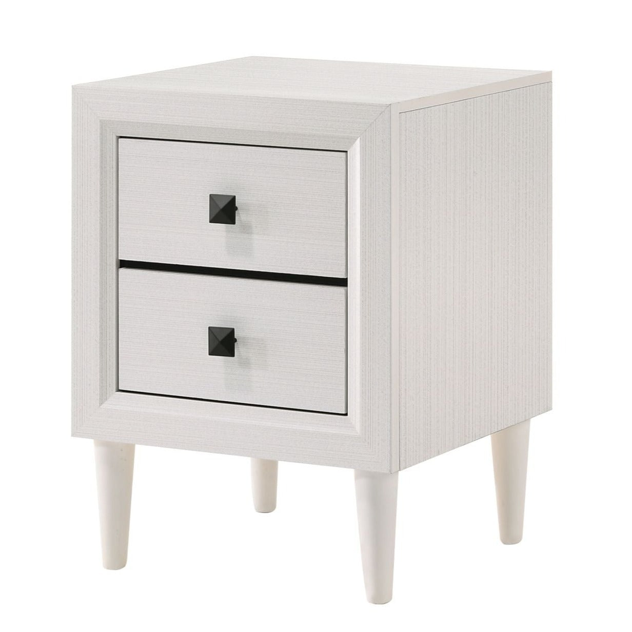 Pritti Nightstand with Two Drawers White 4593 (OPEN BOX)