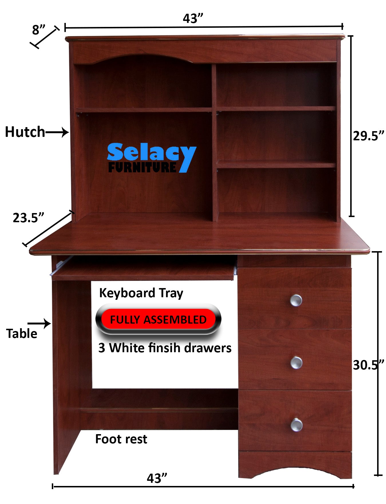 5001 Computer Table with Hutch