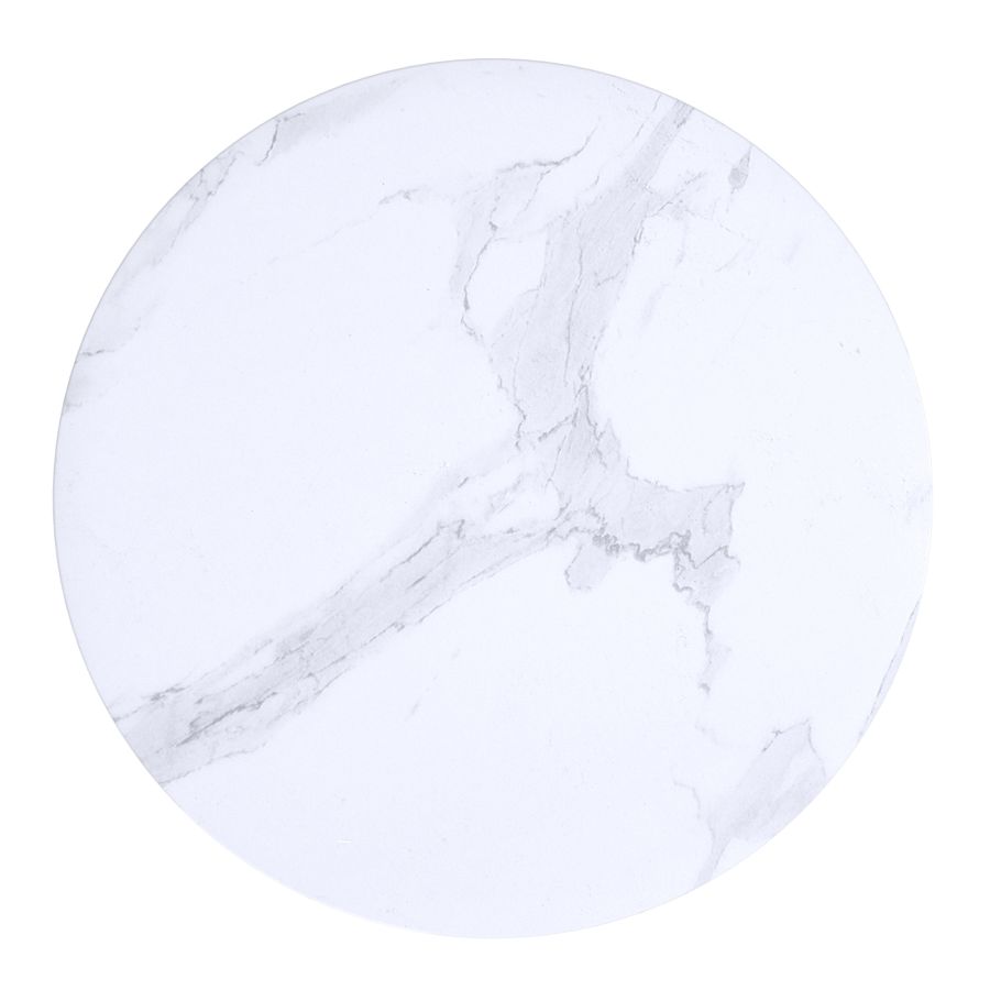 Emery Round Accent Table in White and Black 501-294WT