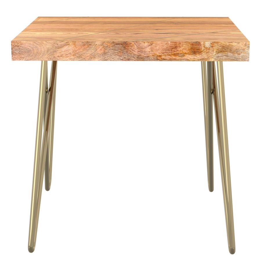 Madox Accent Table in Natural and Aged Gold 501-527NT
