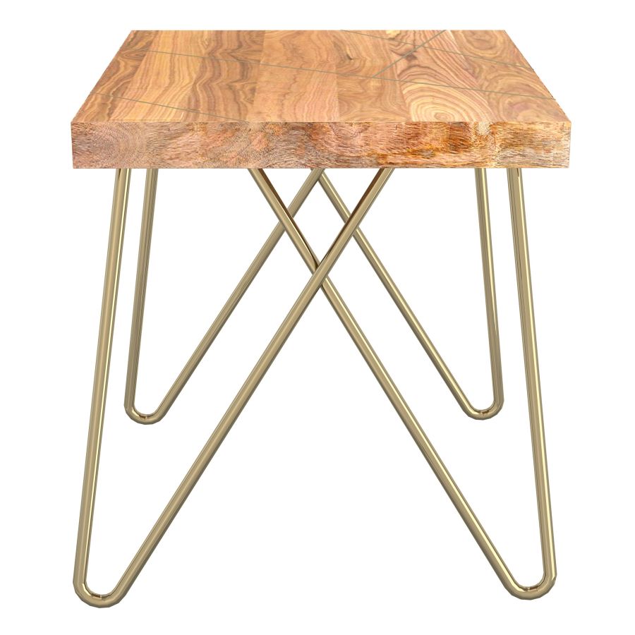 Madox Accent Table in Natural and Aged Gold 501-527NT