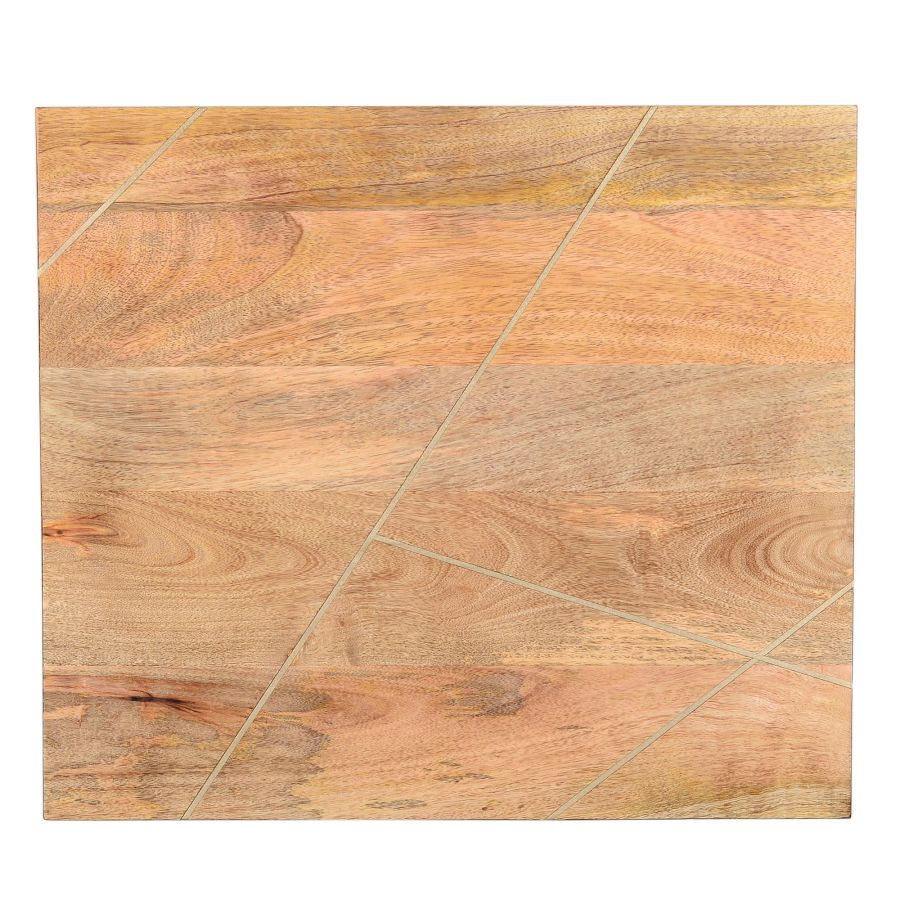 Madox Accent Table in Natural and Aged Gold 501-527NT