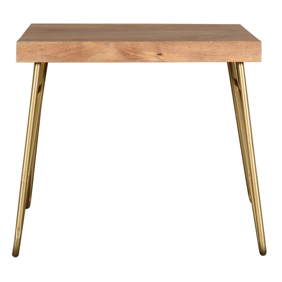 Madox Accent Table in Natural and Aged Gold 501-527NT