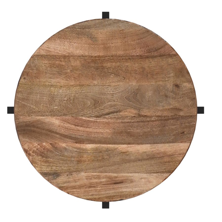 Blox Round Accent Table in Natural and Black 501-528NAT