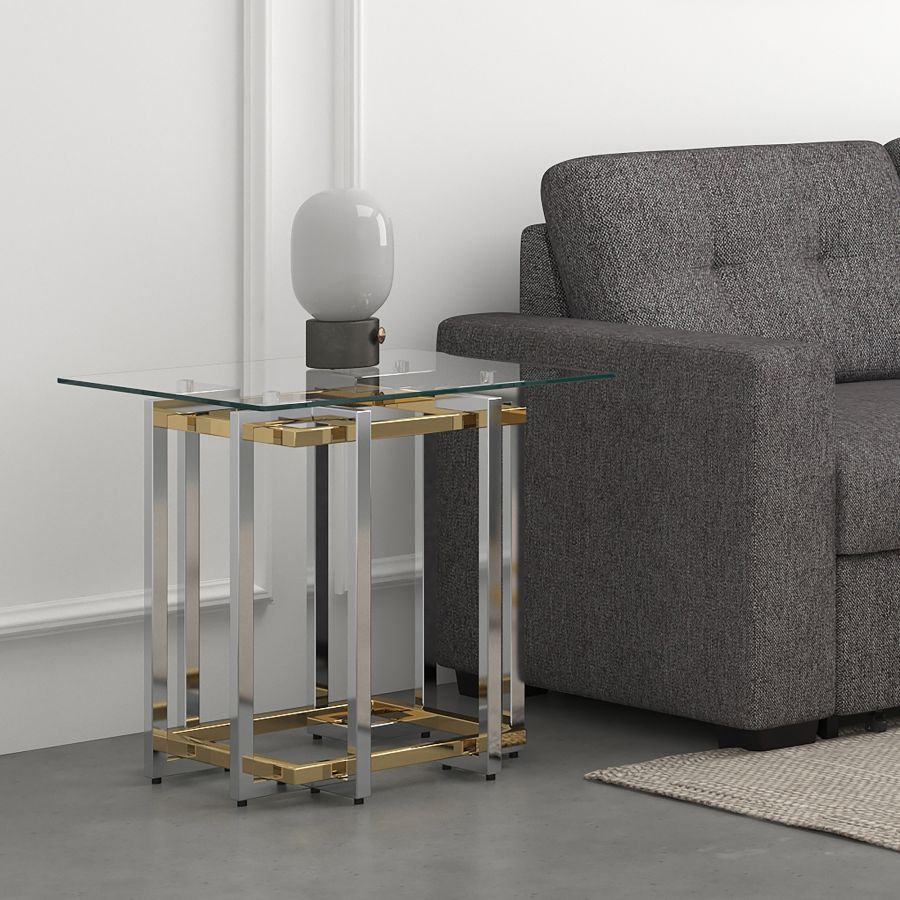 Florina Accent Table in Silver and Gold 501-561CH