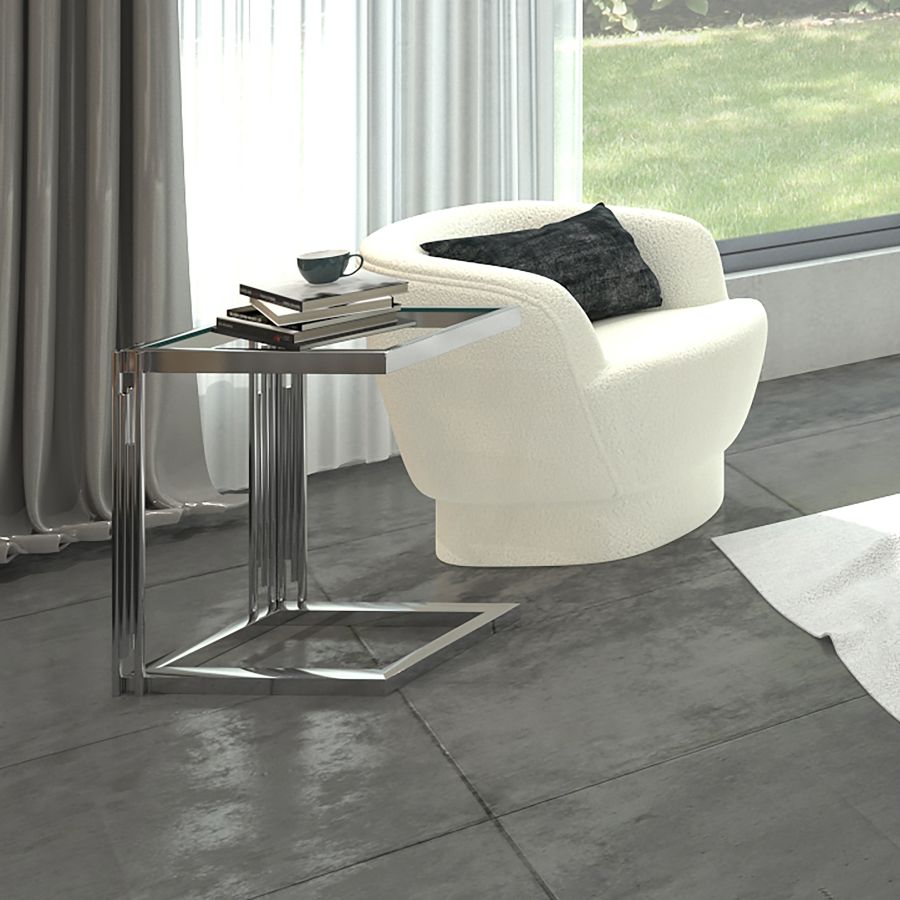 Estrel Small Accent Table in Silver 501-630CH_S