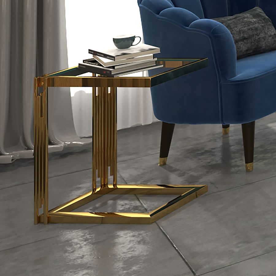 Estrel Small Accent Table in Gold 501-630GL_S