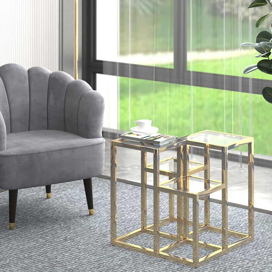Casini Accent Table in Gold 501-632GL