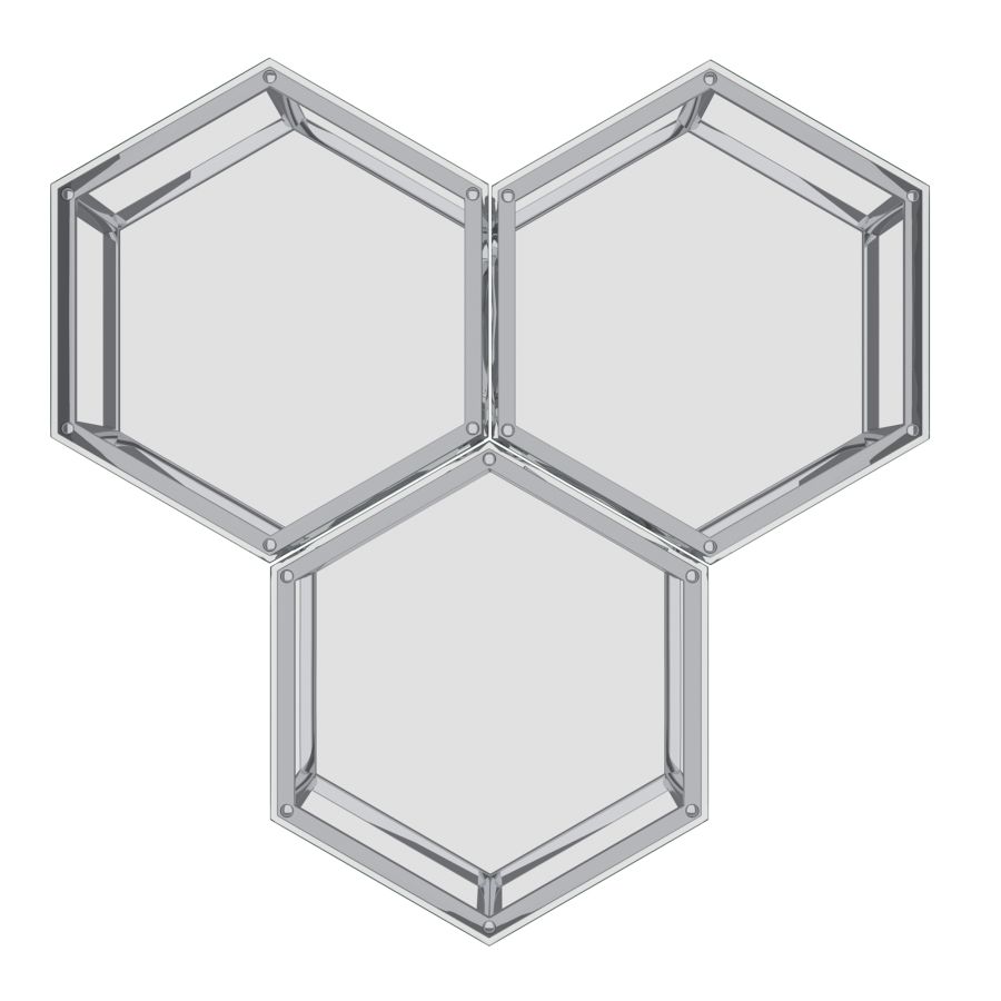 Fleur 3pc Accent Table Set in Silver 501-635CH-3