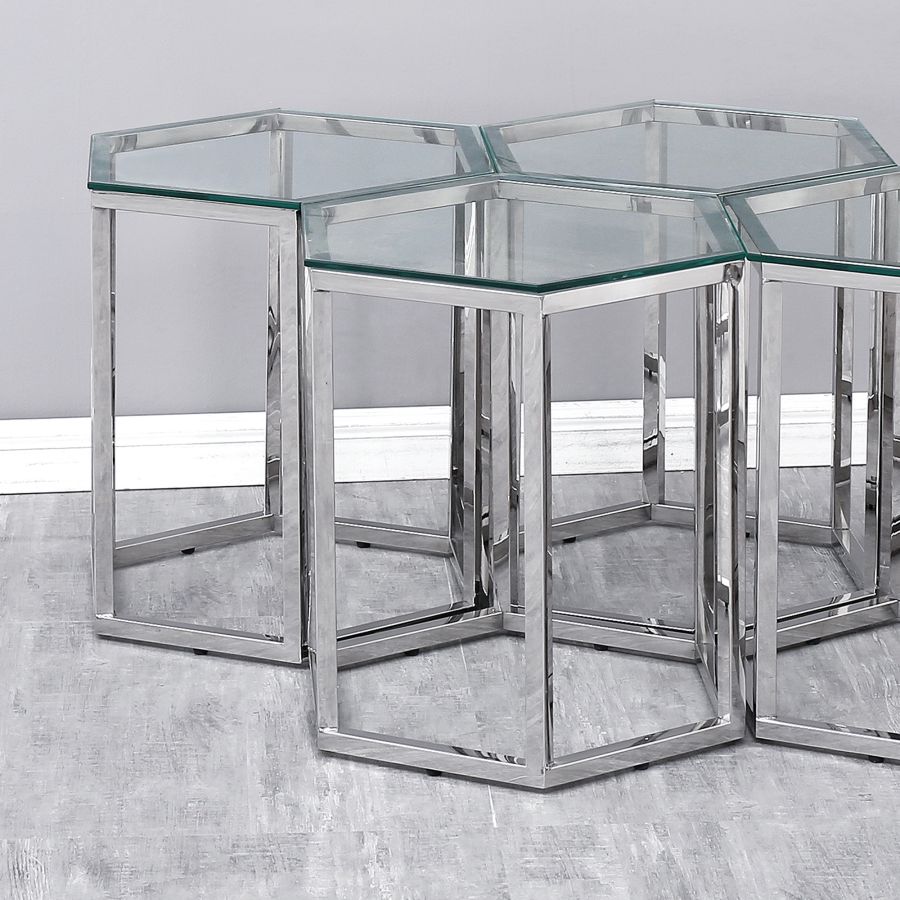 Fleur Accent Table in Silver 501-635CH