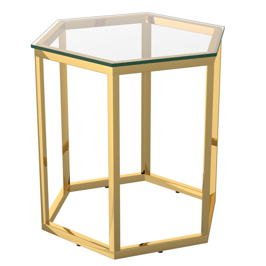 Fleur 3pc Accent Table Set in Gold 501-635GL-3