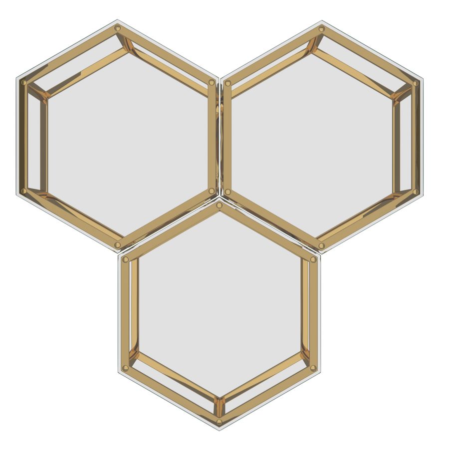 Fleur 3pc Accent Table Set in Gold 501-635GL-3