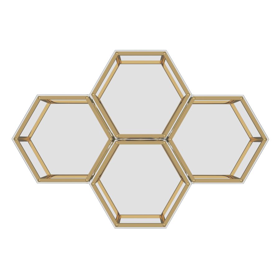 Fleur 4pc Accent Table Set in Gold 501-635GL-4