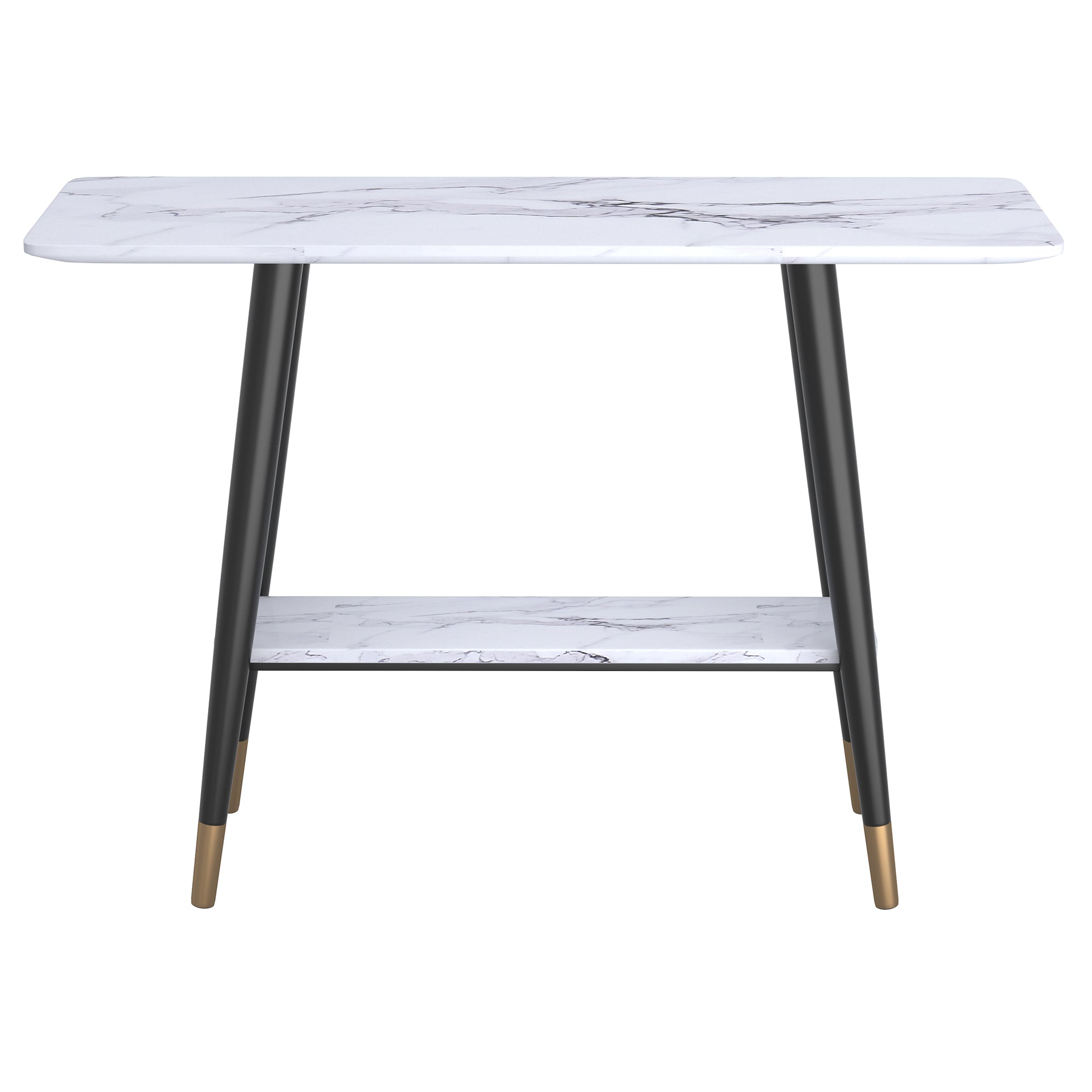 Emery 2-Tier Console Table in White Faux Marble 502-294WT