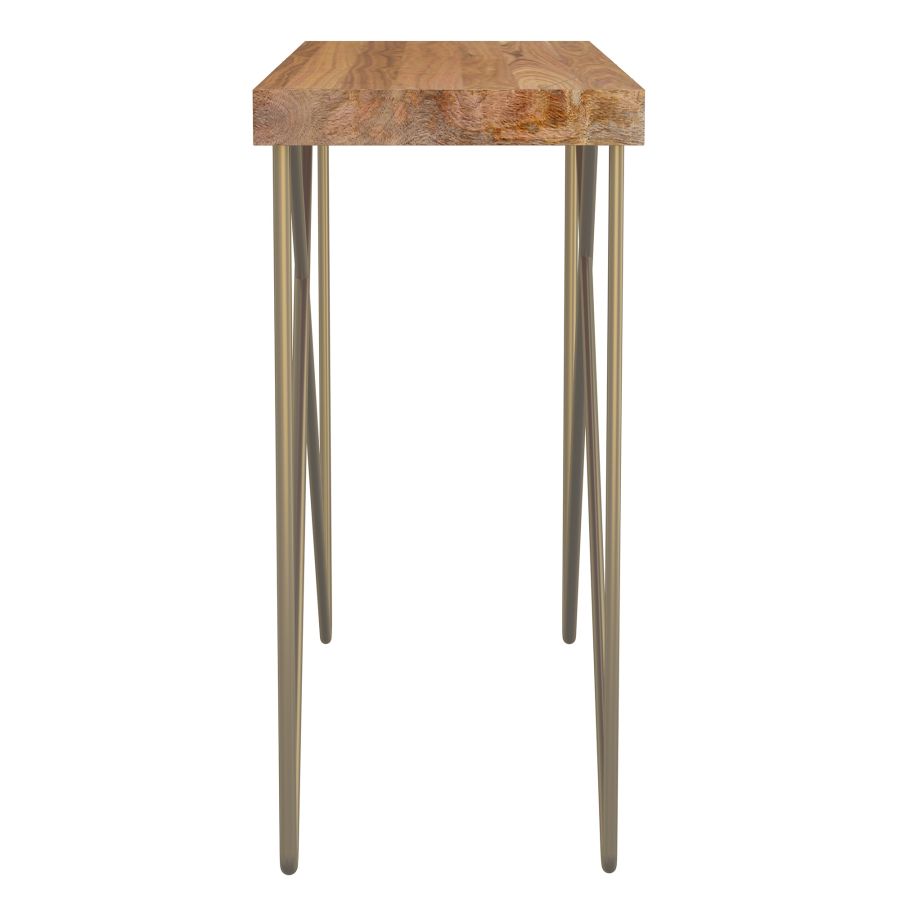 Madox Console Table in Natural and Aged Gold 502-527NT