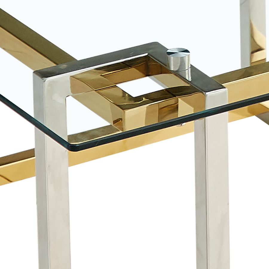 Florina Console Table in Silver and Gold 502-561CH