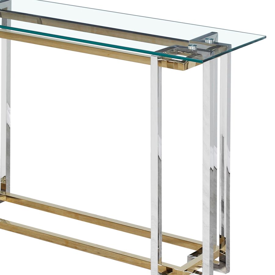 Florina Console Table in Silver and Gold 502-561CH