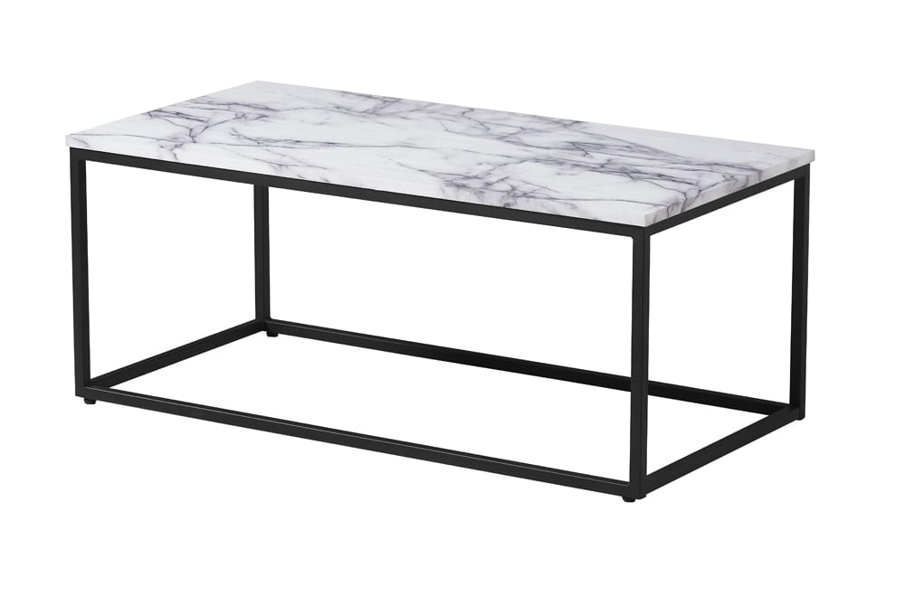 Rectangular Coffee Table With Faux Marble Table Top T 5338