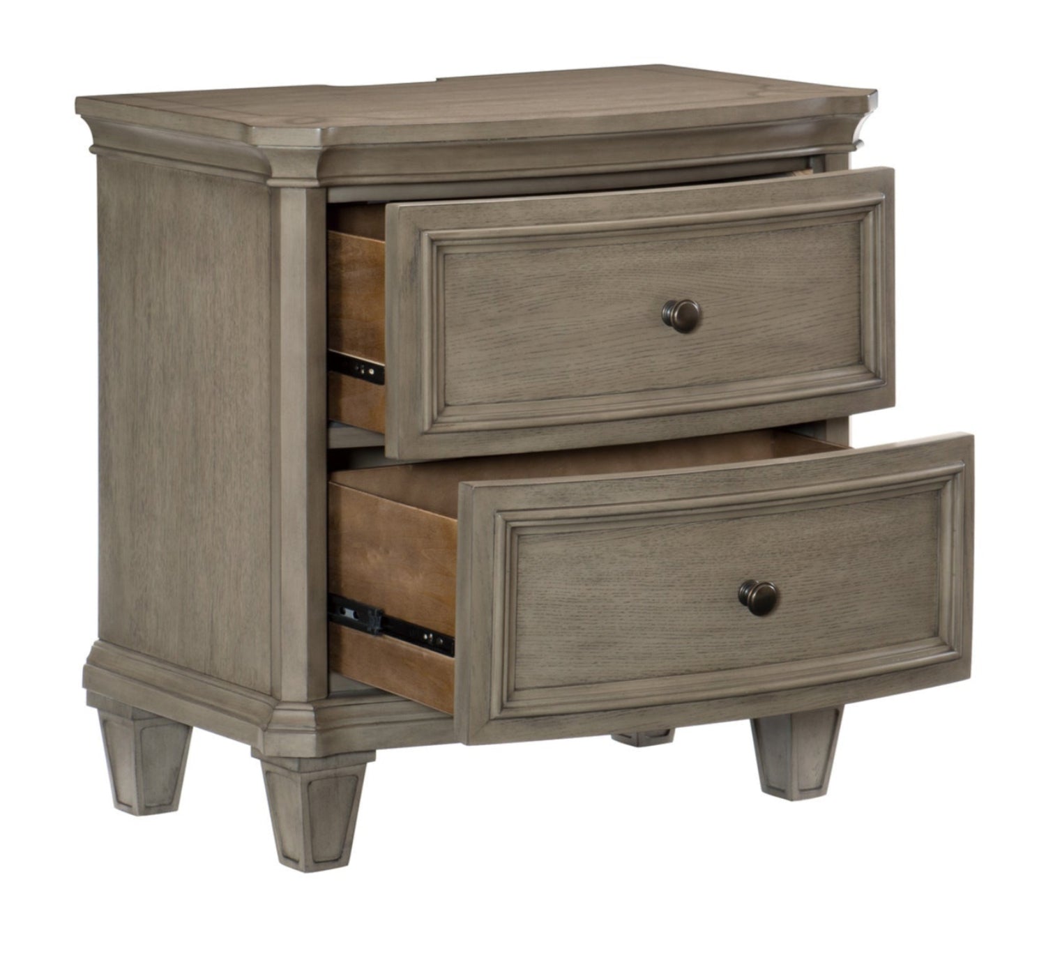 Vermillion Grey Wooden 2 Drawer Night Stand 5442