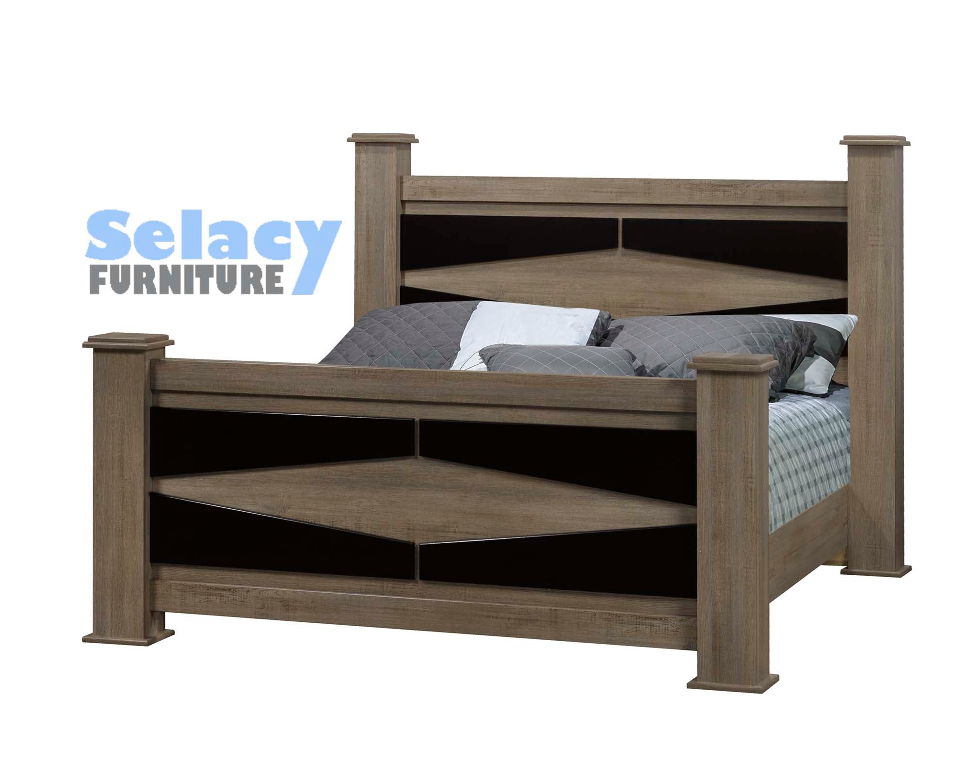 Canadian-Made 6 Pcs Poster Bedroom Set in Brown 5501