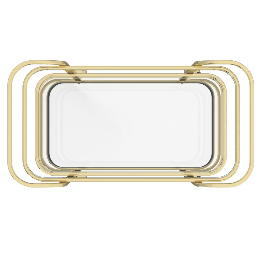 Zedd 2-Tier Bar Cart in Polished Gold 556-218BR