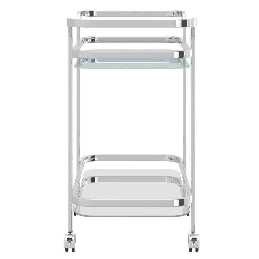 Zedd 2-Tier Bar Cart in Chrome 556-218CH