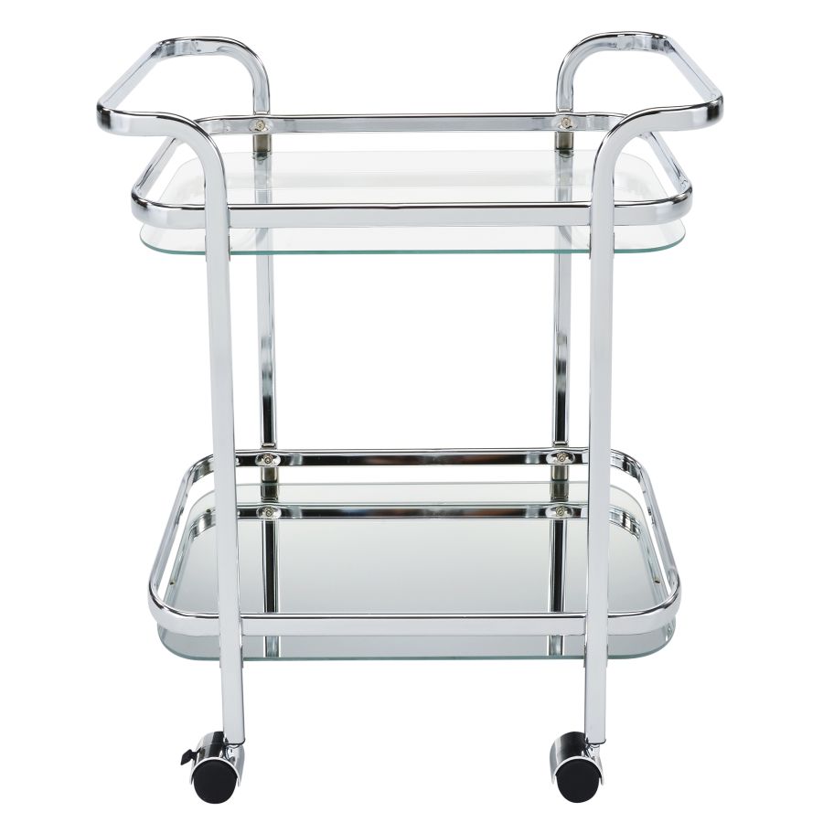 Zedd 2-Tier Bar Cart in Chrome 556-218CH
