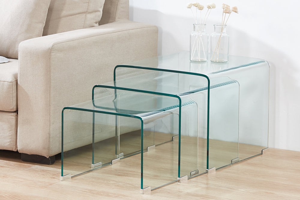 Nesting Glass Coffee Table Set 5602
