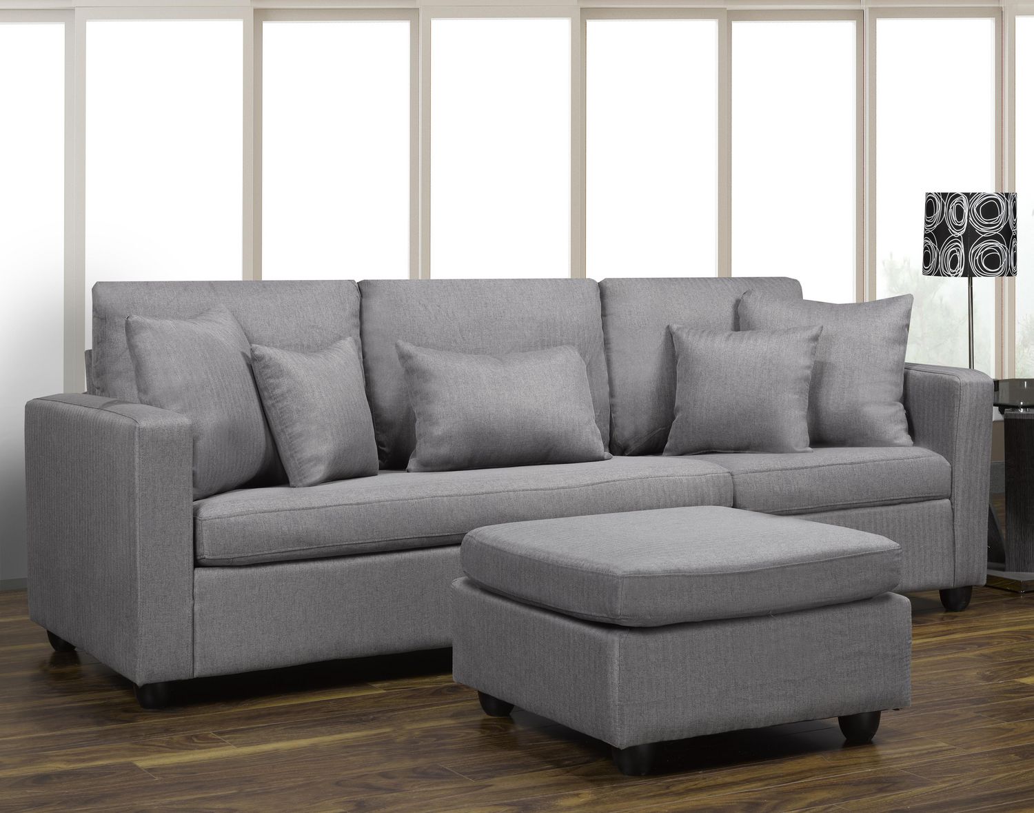 Barcelona Sectional Sofa with Movable Ottoman 4522