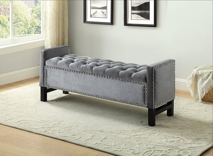 Grey Velvet Bench IF 6400