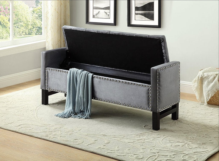 Grey Velvet Bench IF 6400