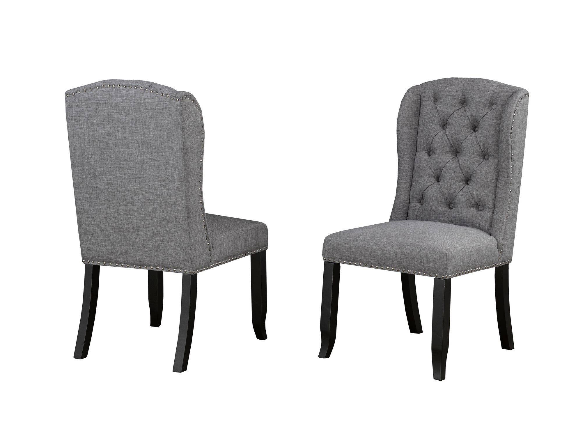 Grey Fabric Memphis Side Chair Set Of 2 6777-22GY