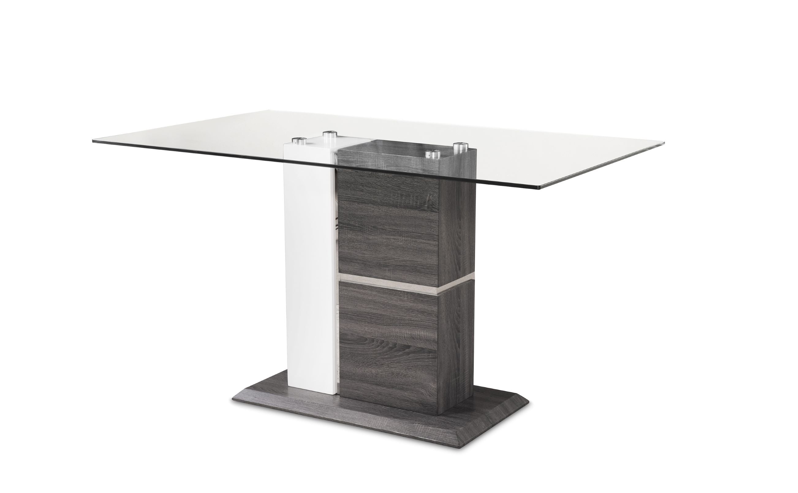 Shirelle Glass Top Dining Table with Grey and White Base 6826