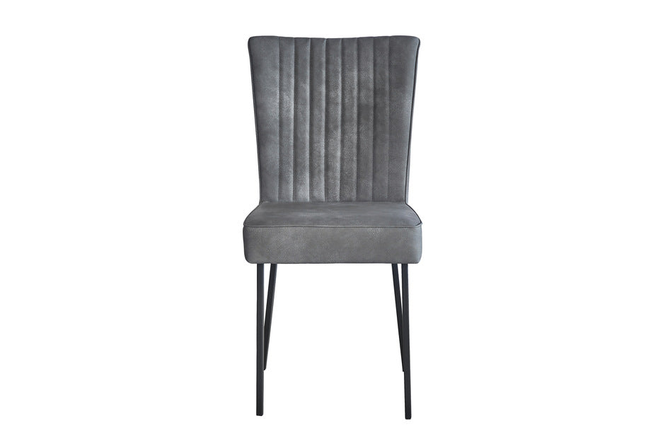 Barcelona Grey Faux Leather Dining Chair Set of 2 6841S-GY