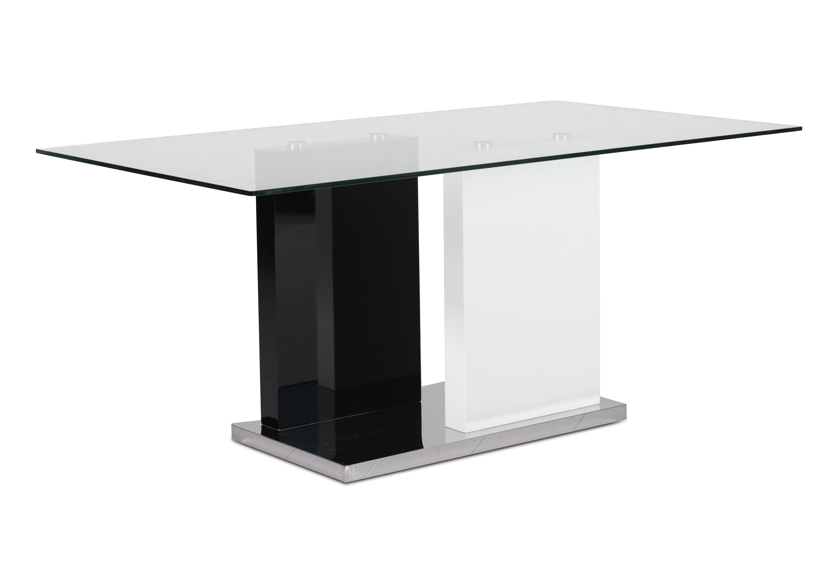 Libra Glass Dining Set With Black Chairs 6848-67/738S4