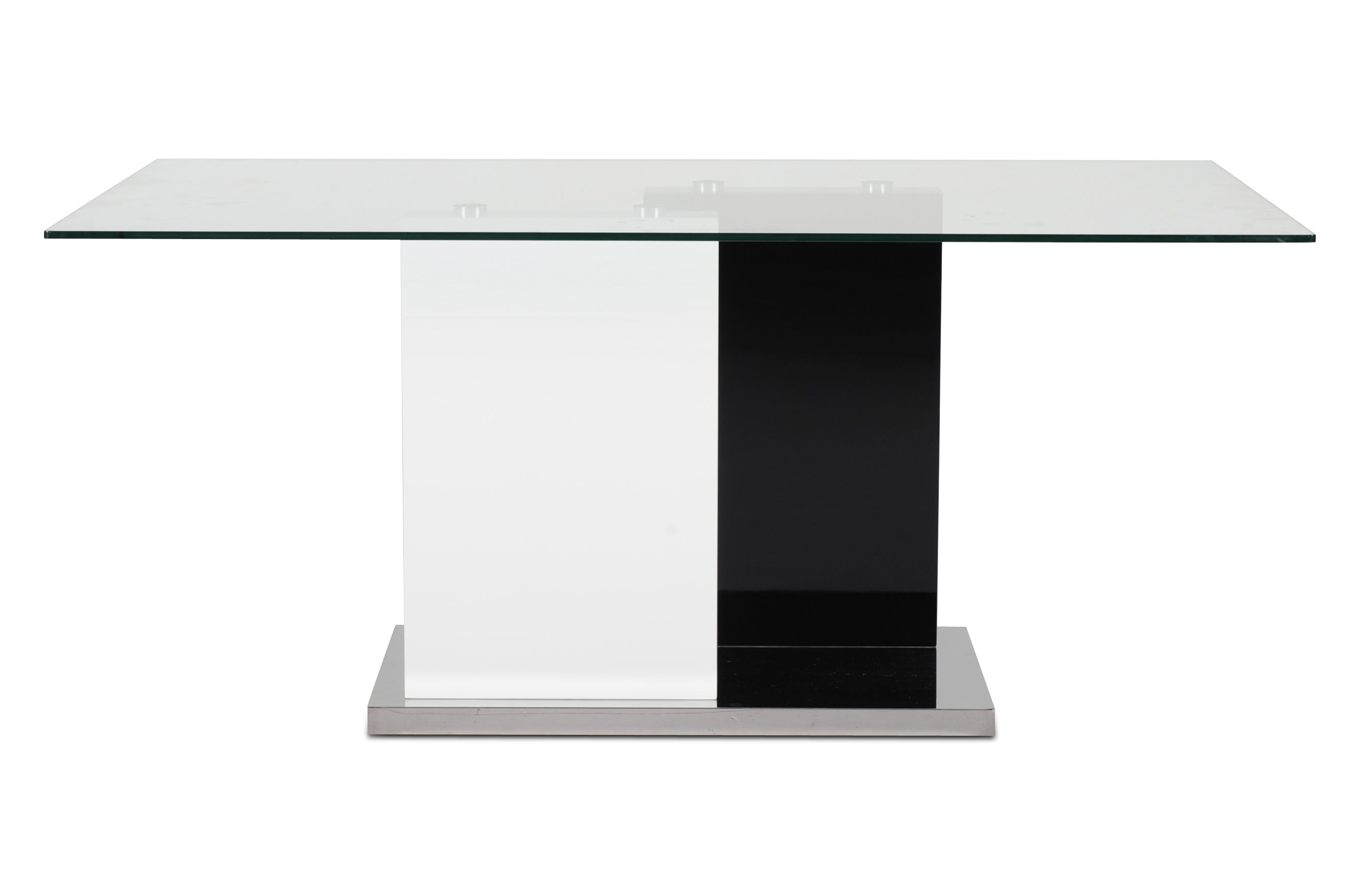 Libra Glass Dining Table Black and White 6848
