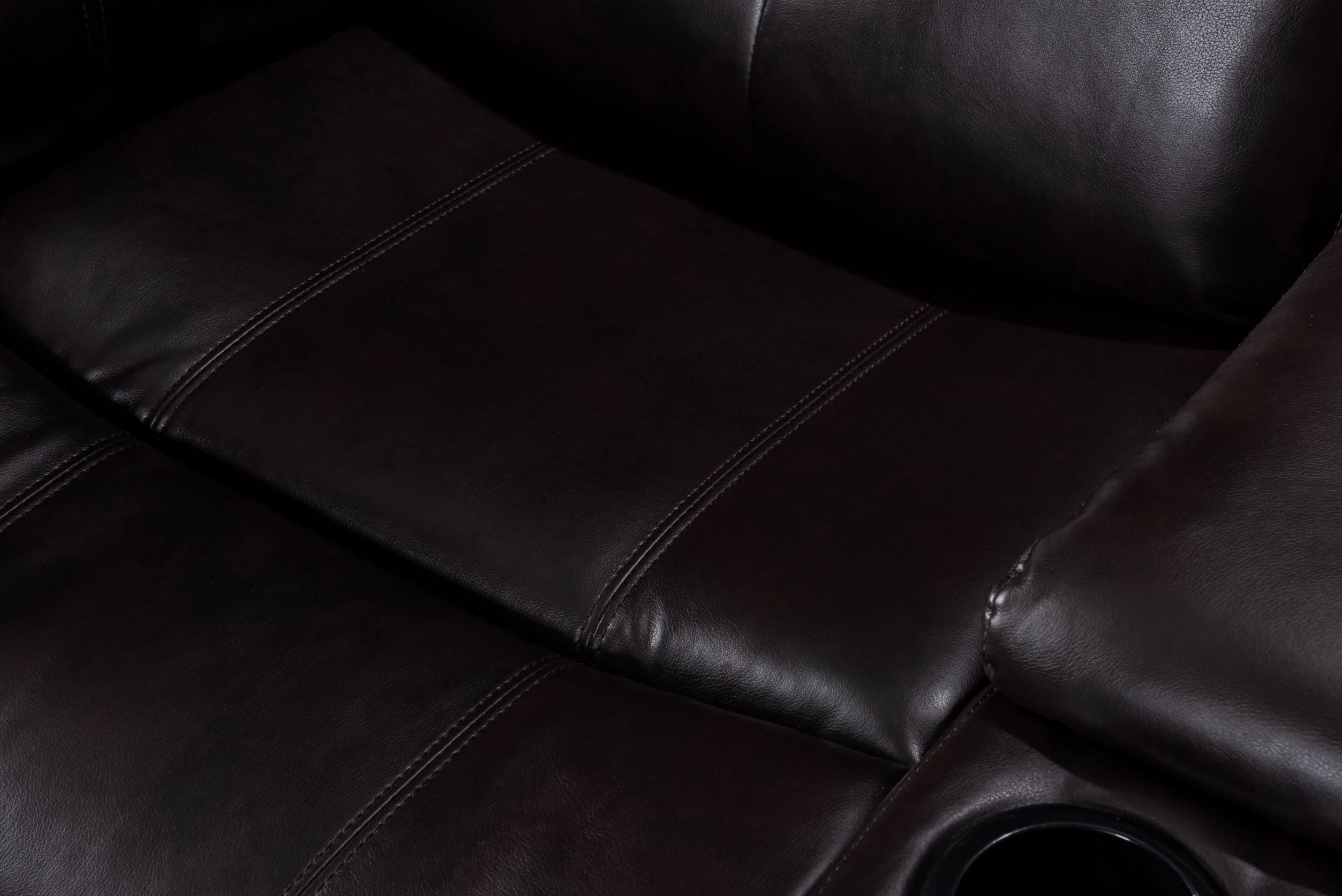 Marcel Manual Recliner Sectional Sofa Dark Brown Gel Leather 73010
